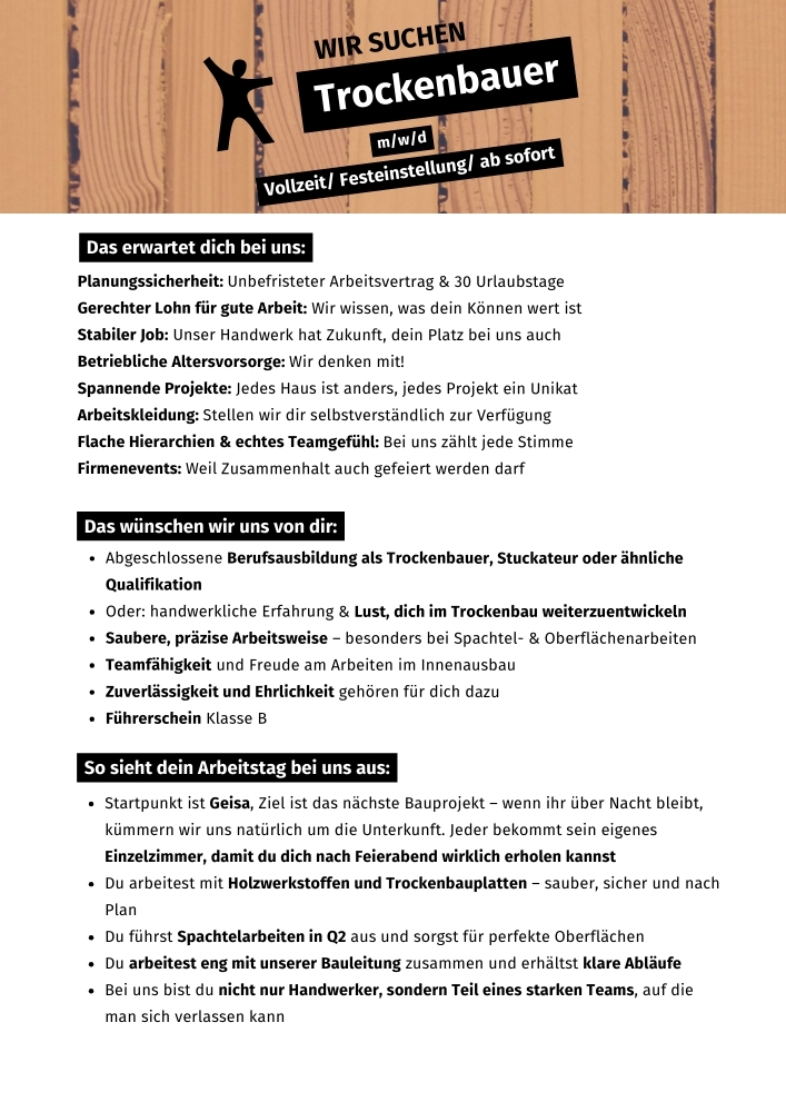 Homepage Trockenbauer