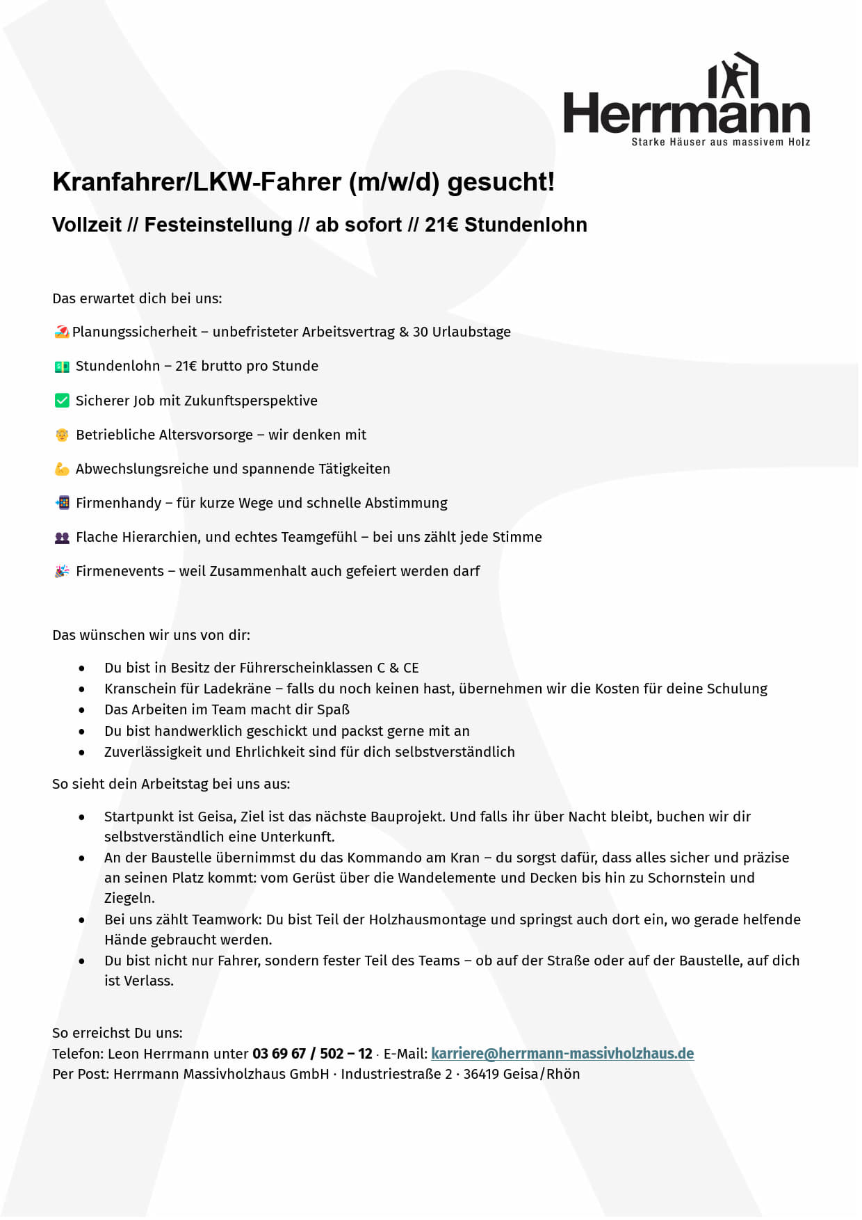 2025 06 30 Stellenausschreibung Kranfahrer 1